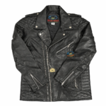 Wavelet - Motorcyclist Fancy Leather Jacket - Black