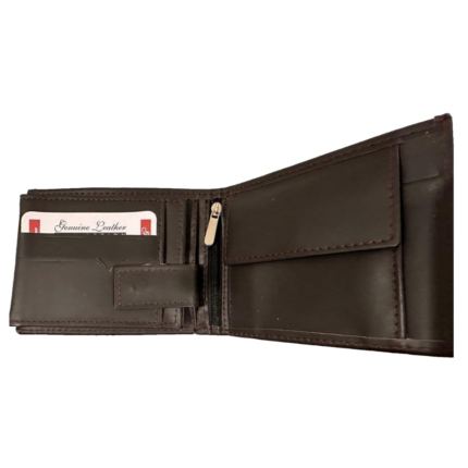 Wavelet Genuine Leather Trifold Wallet with ID Window and Multiple Card Slots